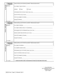 SDDVA Form 13 South Dakota Application for a Vital Record Military Fee Waiver Request - South Dakota, Page 2