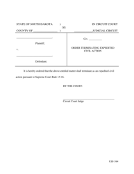 Document preview: Form UJS-384 Order Terminating Expedited Civil Action - South Dakota