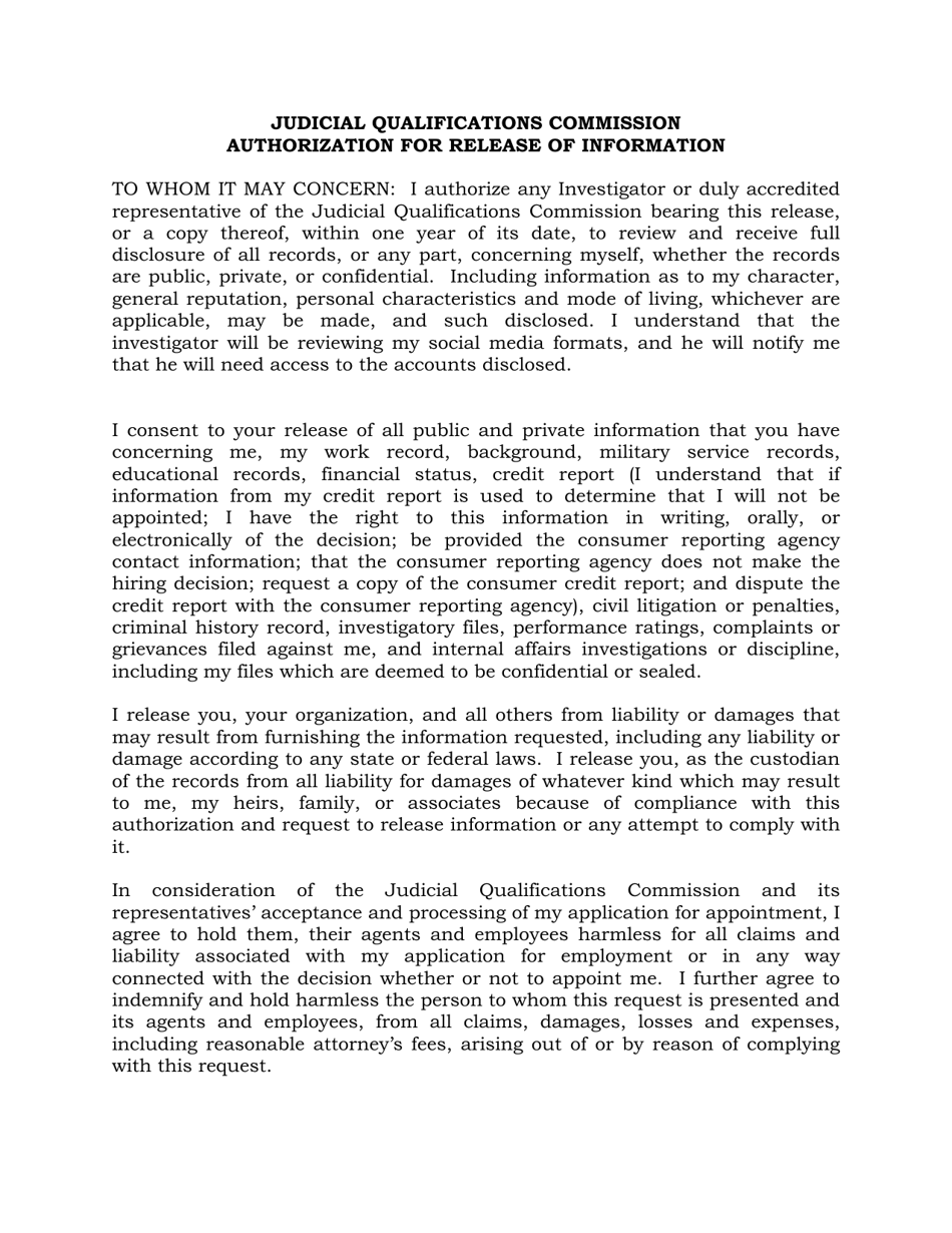 South Dakota Judicial Application Personal Data Questionnaire Download