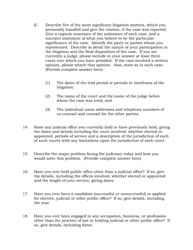 Judicial Application Personal Data Questionnaire - South Dakota, Page 5