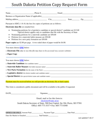 Document preview: South Dakota Petition Copy Request Form - South Dakota