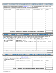 Campaign Finance Disclosure Report Form - South Dakota, Page 4