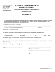 Document preview: Statement of Resignation of Registered Agent (Commercial or Noncommercial) - South Dakota