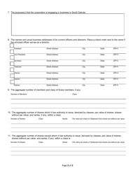 Application for Certificate of Authority - Foreign Cooperative - South Dakota, Page 2