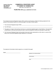 Document preview: Commercial Registered Agent Statement of Termination - South Dakota