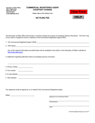 Document preview: Commercial Registered Agent Courtesy Change - South Dakota