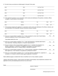 Athlete Agent Registration Form - South Dakota, Page 2