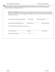 Form ED2034 Out-of-State Educator Preparation Verification - Tennessee, Page 2