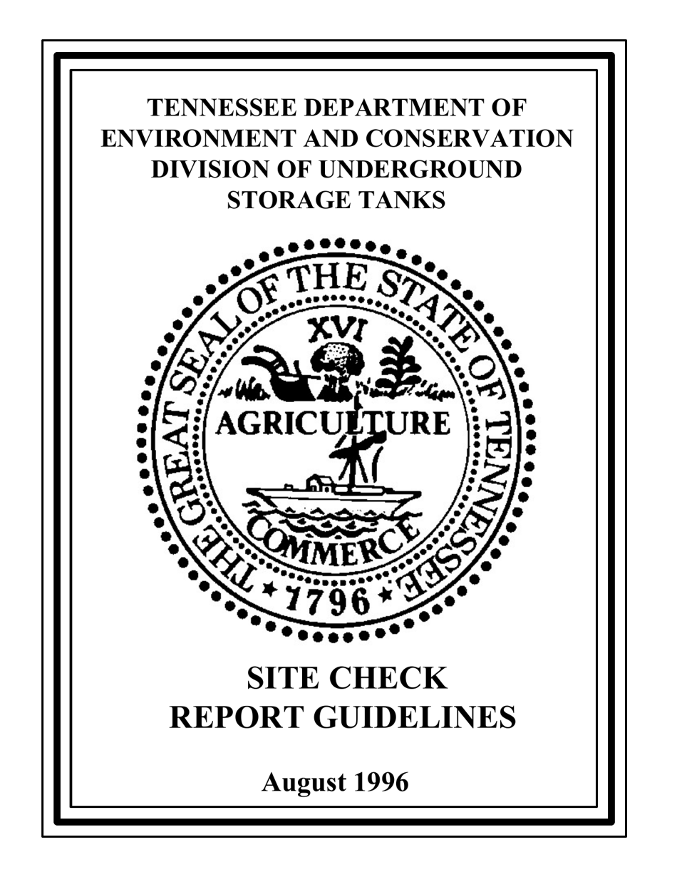 Ust Site Check Report Guidelines - Tennessee, Page 1