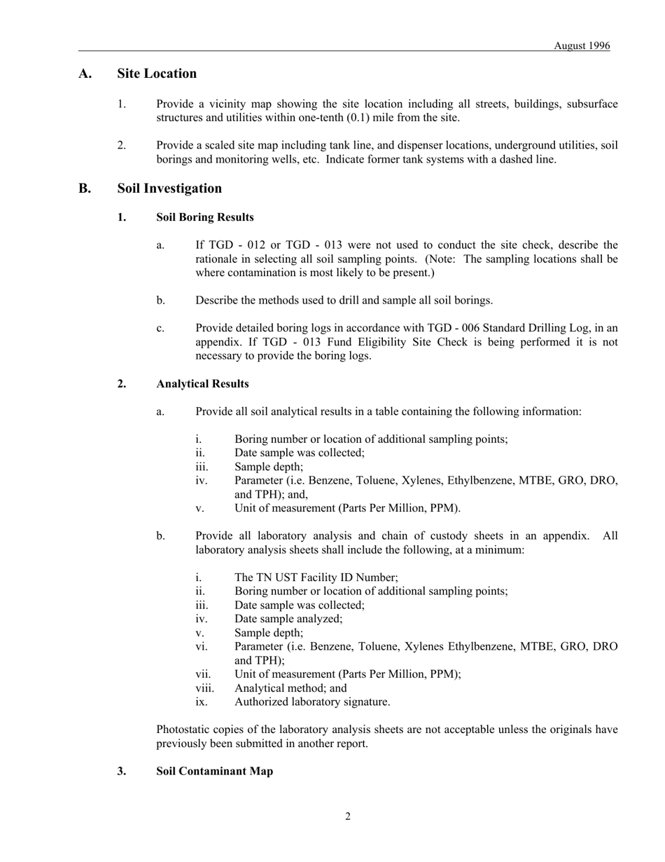 Ust Site Check Report Guidelines - Tennessee, Page 3