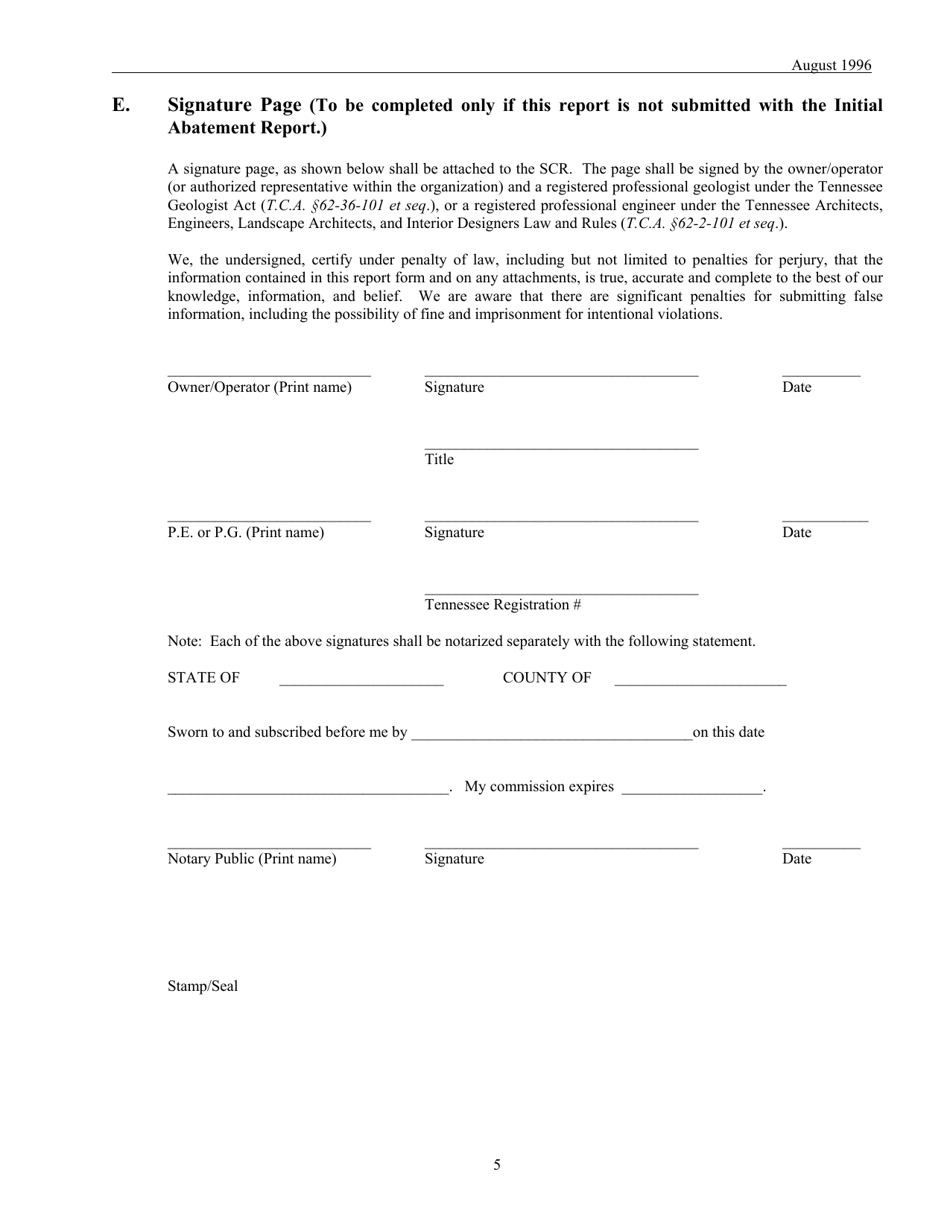 Ust Site Check Report Guidelines - Tennessee, Page 6