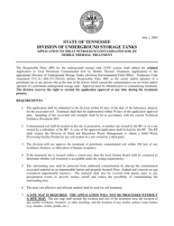 Form 009 Requirements to Treat Petroleum Contaminated Soil Generated From Releases From Undergroung Storage Tanks - Tennessee, Page 2