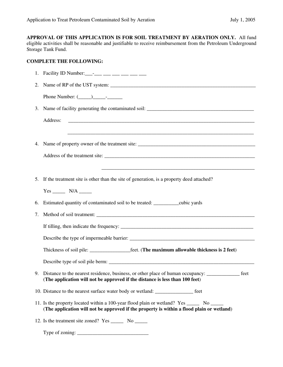 Form 009 Requirements to Treat Petroleum Contaminated Soil Generated From Releases From Undergroung Storage Tanks - Tennessee, Page 9