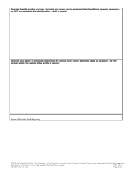 Form HS-3310 Child Care Provider Serious Injury Incident Report - Tennessee, Page 2