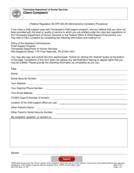 Document preview: Form HS-2755 Client Complaint - Tennessee
