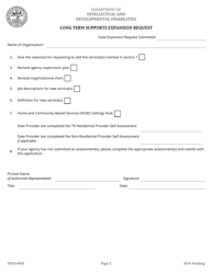 Form DIDD-6010 Long Term Supports Expansion Request - Tennessee, Page 2
