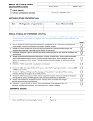 Document preview: Annual Isp Review & Update Documentation Form - Tennessee