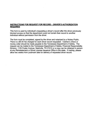 Form SF-1282 Request for Record - Individual Authorization - Tennessee