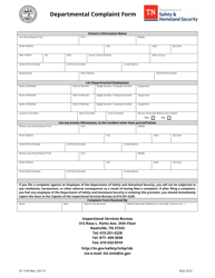 Form SF-1195 Departmental Complaint Form - Tennessee