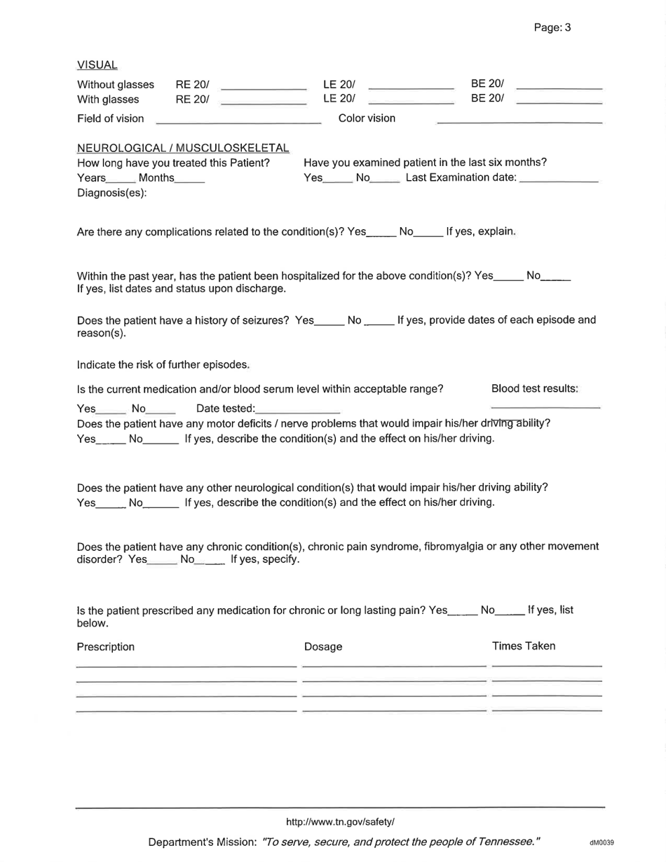 Tennessee Medical Form - Fill Out, Sign Online and Download PDF ...