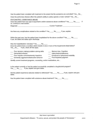 Medical Form - Tennessee, Page 5