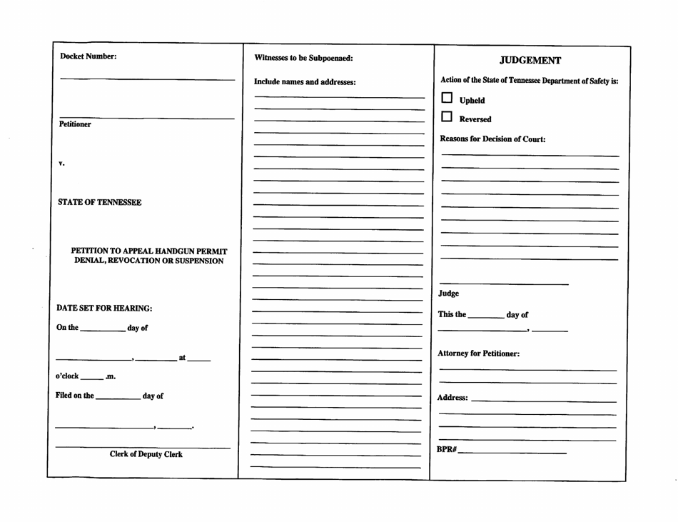 Form SF-1196 Petition - Tennessee, Page 2