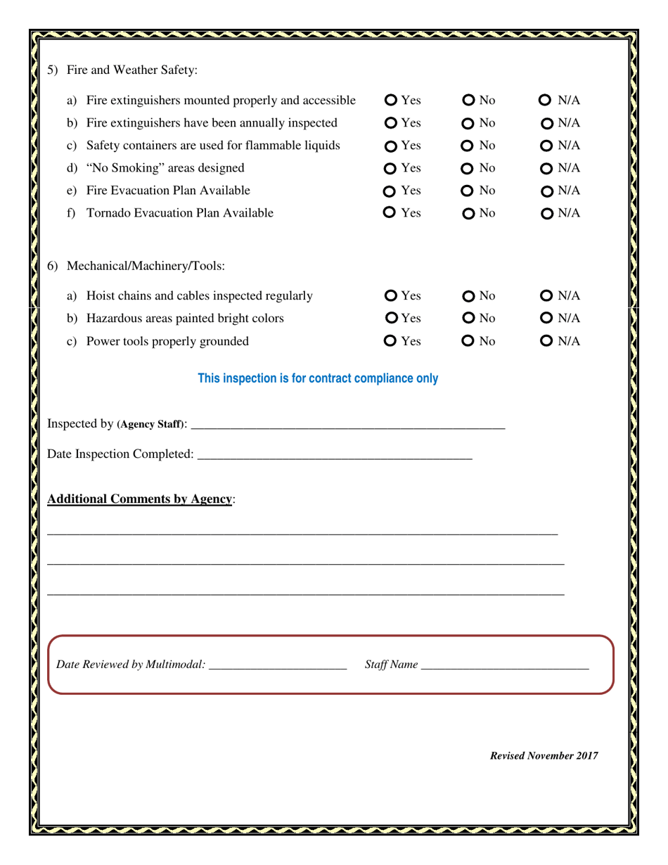 Real Property / Facility Agency Inspection Sheet - Tennessee, Page 3
