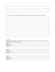 Title VI/EEO Complaint Form - Tennessee, Page 2