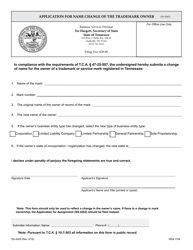 Form SS-4265 Application for Name Change of the Trademark Owner - Tennessee, Page 3