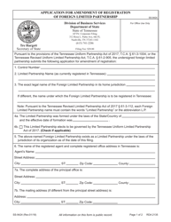 Form SS-9424 Application for Amendment of Registration of Foreign Limited Partnership - Tennessee, Page 4