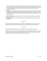Form SS-9416 Application for Registration of Foreign Limited Partnership Name - Tennessee, Page 2