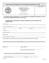 Form SS-4263 Application for Renewal of Trademark or Service Mark - Tennessee, Page 3