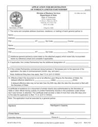 Form SS-4473 Application for Registration of Foreign Limited Partnership - Tennessee, Page 5