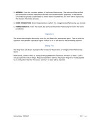 Form SS-9427 Application for Renewal of Registration of Foreign Limited Partnership Name - Tennessee, Page 2