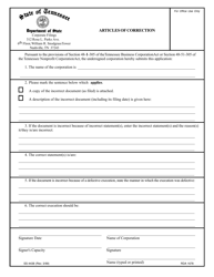 Document preview: Form SS-4438 Articles of Correction - Tennessee