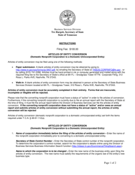 Document preview: Form SS-9407 Articles of Entity Conversion (Domestic Nonprofit Corporation to a Domestic Unincorporated Entity) - Tennessee