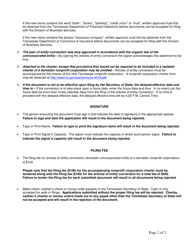 Form SS-9406 Articles of Entity Conversion (Domestic Unicorporated Entity to a Domestic Nonprofit Corporation) - Tennessee, Page 2