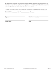 Form SS-3067 Tennessee Athlete Agent Application for Registration or Renewal - Tennessee, Page 5