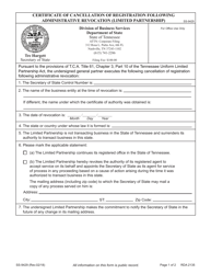 Form SS-9429 Certificate of Cancellation of Registration Following Administrative Revocation (Limited Partnership) - Tennessee, Page 3