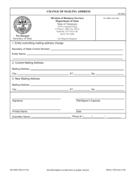 Form SS-4800 Change of Mailing Address - Tennessee, Page 3