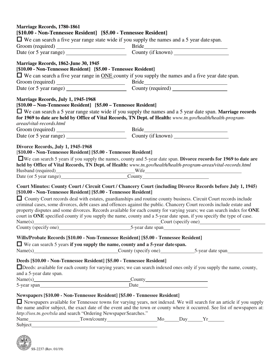 Form Ss 2237 Fill Out Sign Online And Download Printable Pdf Tennessee Templateroller 5748