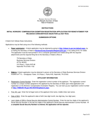 Document preview: Form SS-4527 RCO Initial Workers' Compensation Exemption Registration Application for Reinstatement for Religious Conscientious Objection - Tennessee