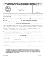 Form SS-4527 RCO Initial Workers&#039; Compensation Exemption Registration Application for Reinstatement for Religious Conscientious Objection - Tennessee, Page 3