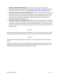 Form SS-4261 Application for Cancellation or Transfer of Reserved Limited Partnership Name - Tennessee, Page 2