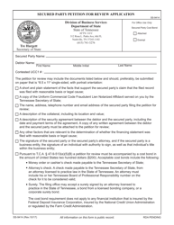 Document preview: Form SS-9414 Secured Party Petition for Review Application - Tennessee