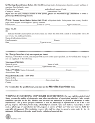 Form SS-2235 Printed Index Search Request Form - Tennessee, Page 2