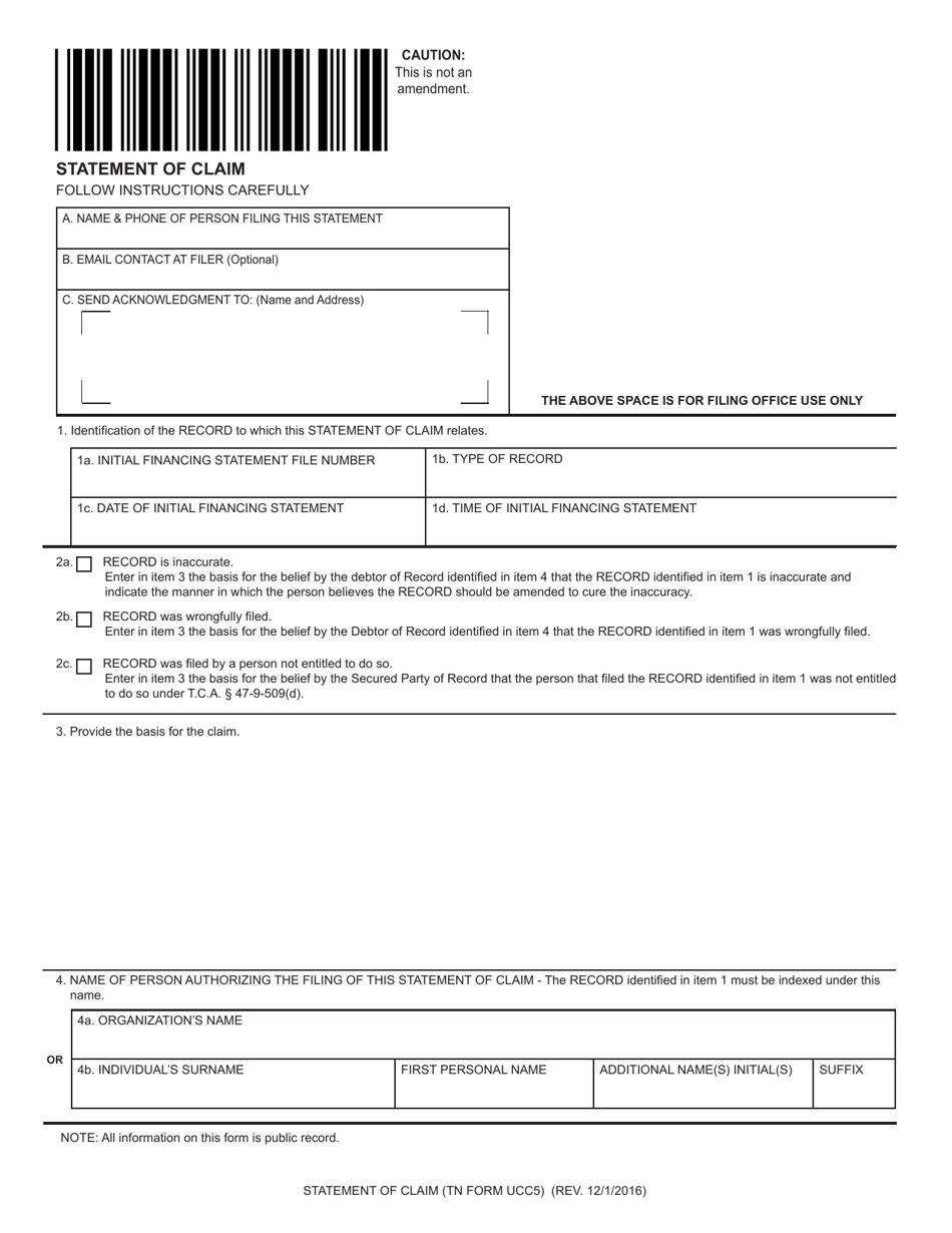 Form Ucc5 Fill Out Sign Online And Download Fillable Pdf Tennessee Templateroller 9028