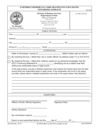 Form SS-4306 Uniform Commercial Code Fraudulent Lien Filing Notarized Affidavit - Tennessee, Page 3