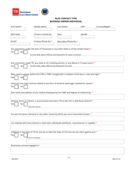 Form AB-0207 Rlps Contact Business Owner Individual - Tennessee