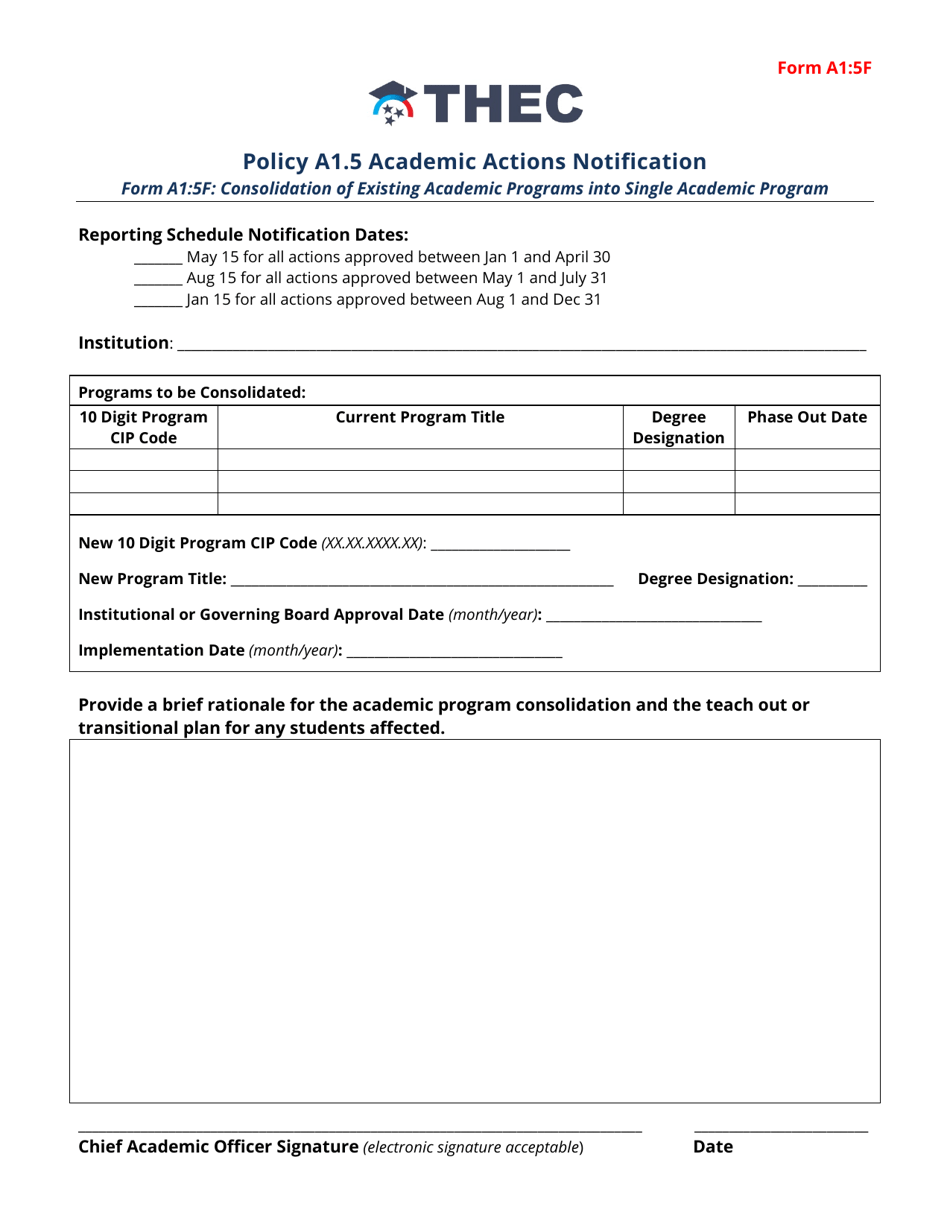 Form A1:5F - Fill Out, Sign Online and Download Fillable PDF, Tennessee ...